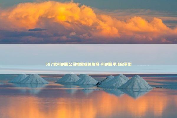 597家科创板公司披露业绩快报-科创板平淡叙事型