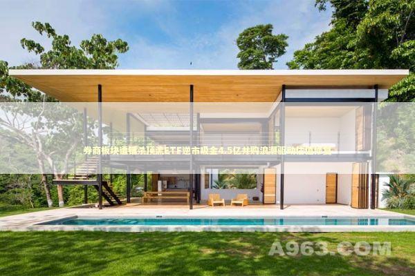 券商板块遭错杀顶流ETF逆市吸金4.5亿并购浪潮驱动估值修复