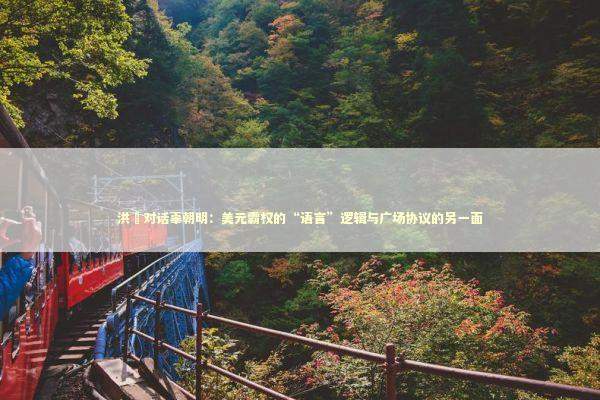 洪灝对话辜朝明：美元霸权的“语言”逻辑与广场协议的另一面