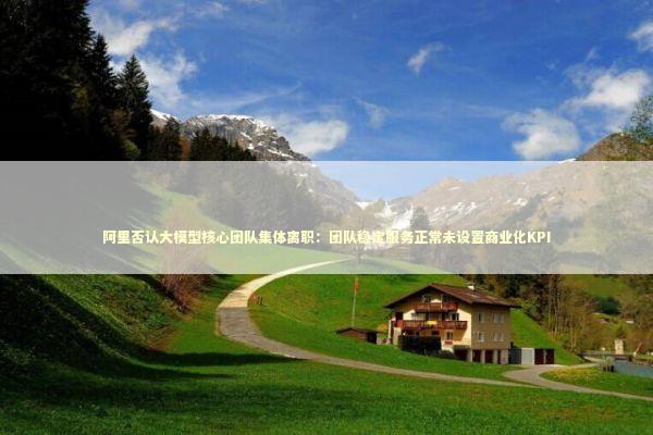 阿里否认大模型核心团队集体离职：团队稳定服务正常未设置商业化KPI